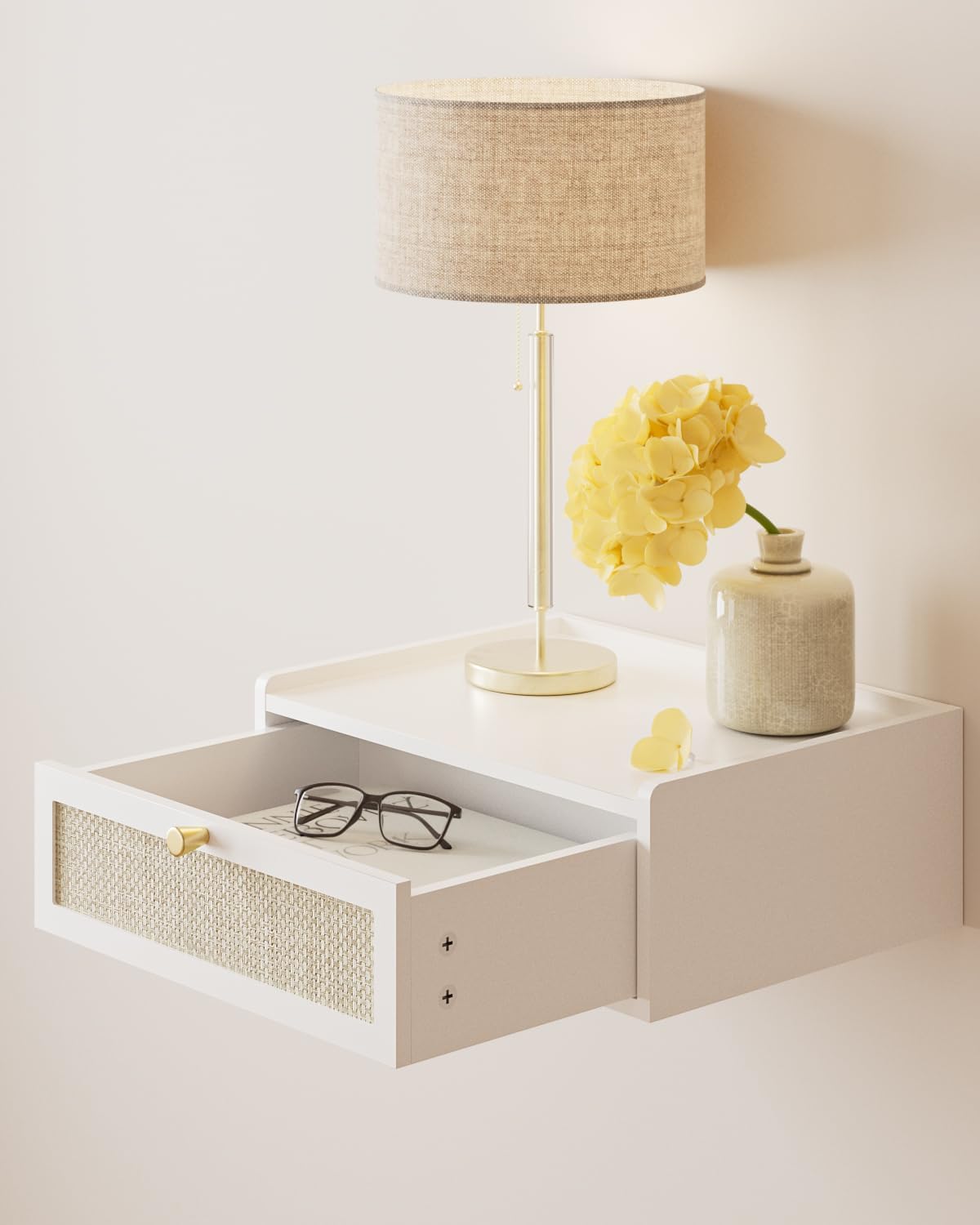 Wood Wall Mount Floating Bedside Nightstand