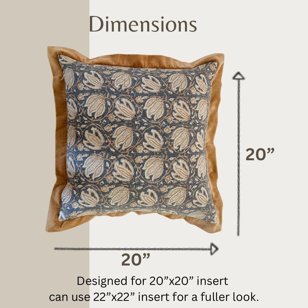 Printed Cotton Linen Decor Pillow Cover Pack of 1