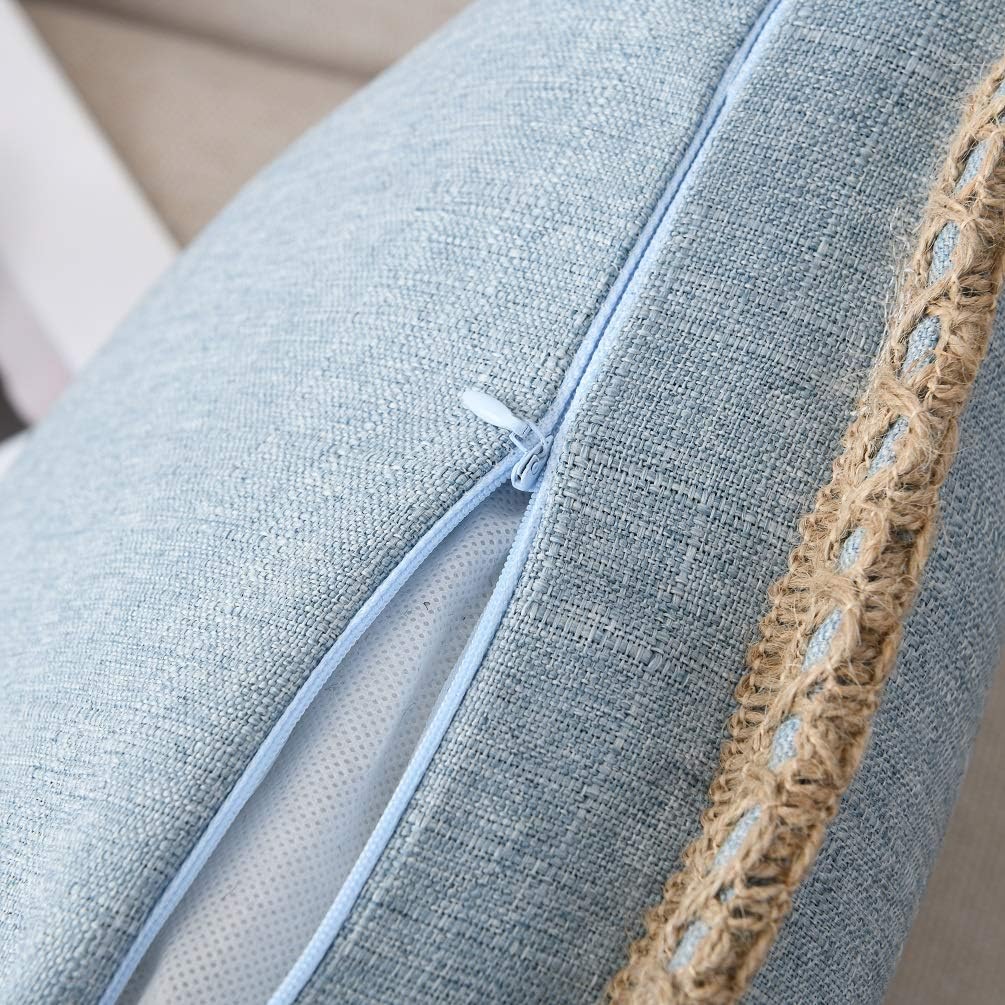 Farmhouse Burlap Linen Pillow Covers Set of 2