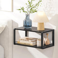Vintage Black Wall Mount Wood Nightstand