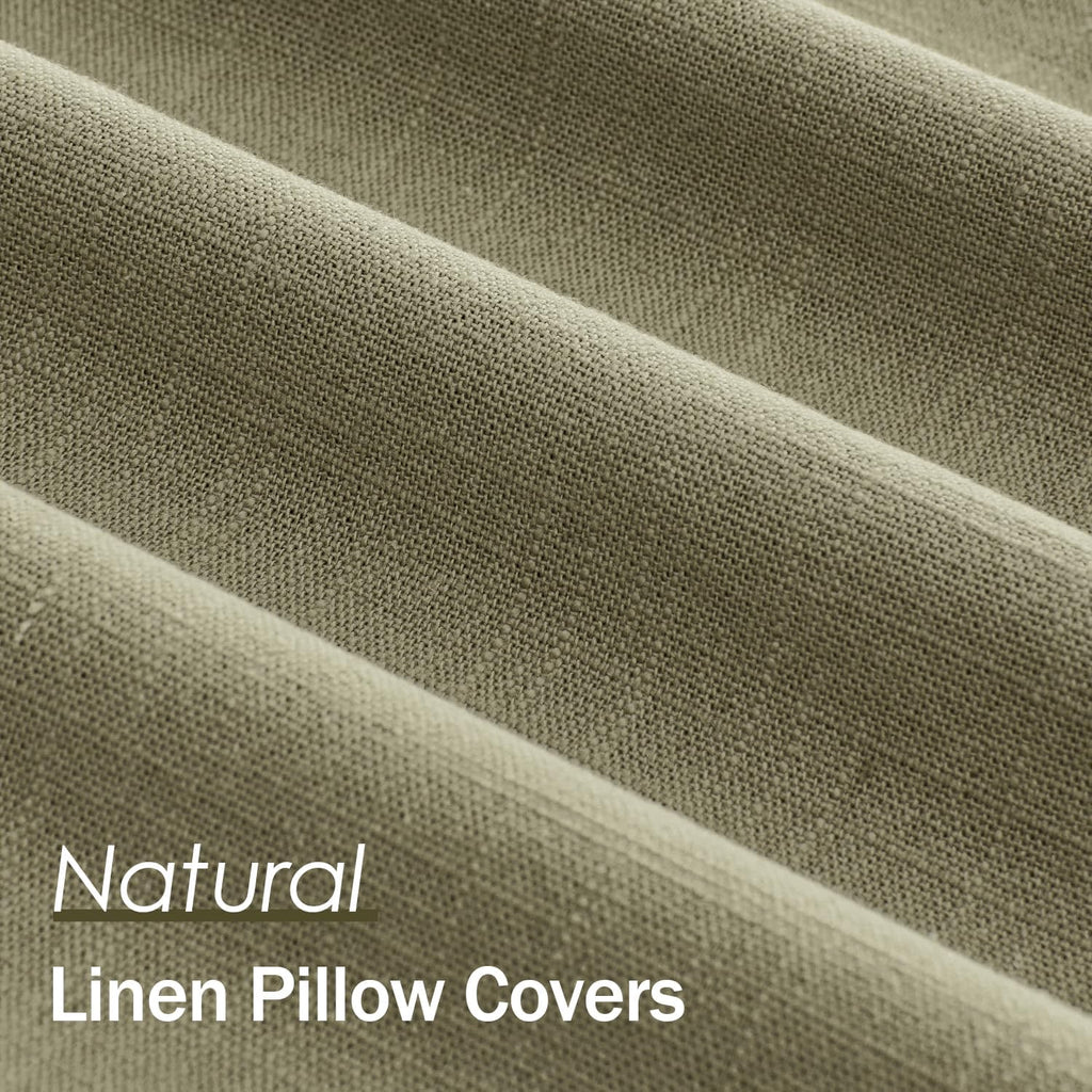 Boho Farmhouse Linen Pillow Covers Pack of 2