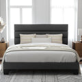 Dark Grey King Upholstered Platform Bed Frame