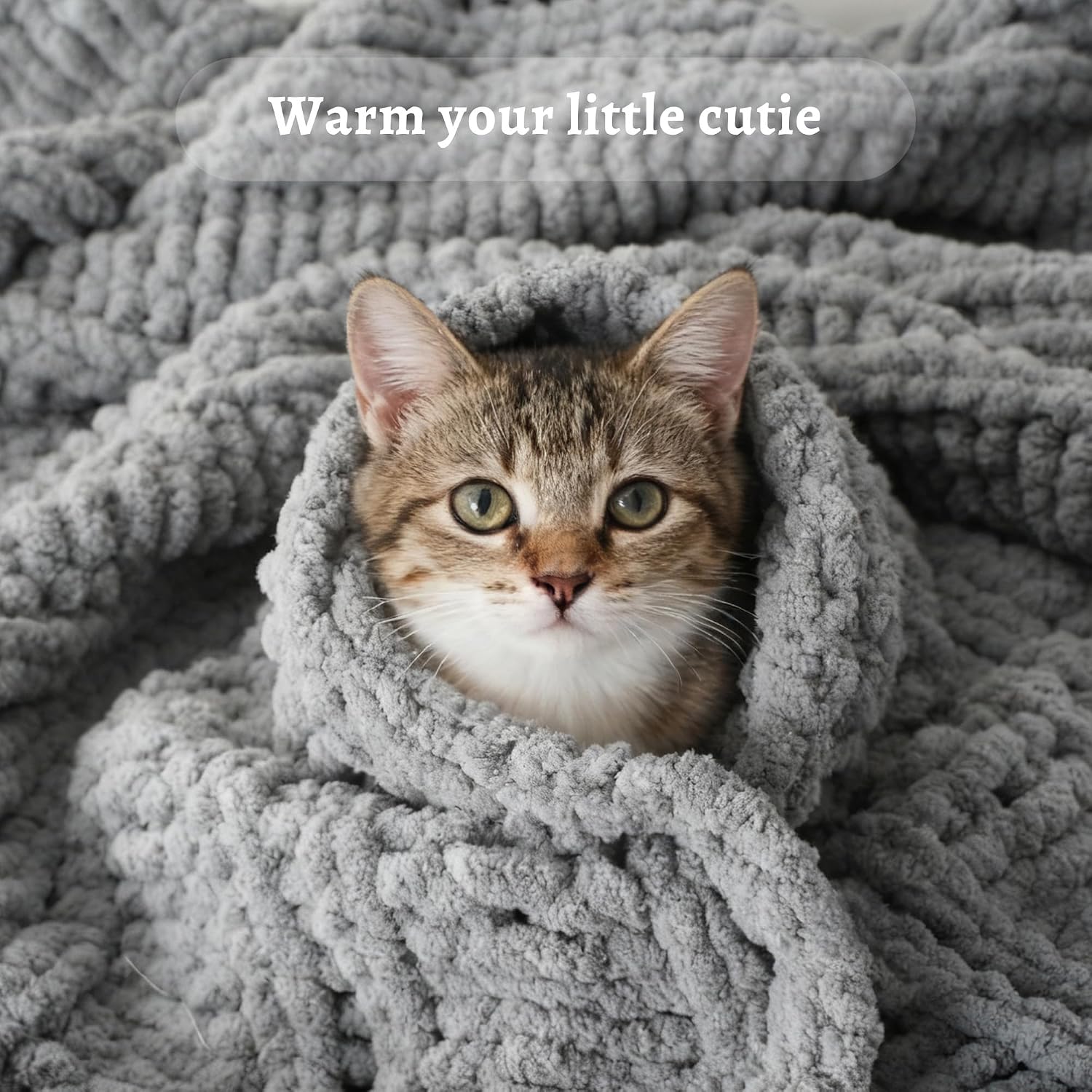 Chunky Knit Chenille Cozy Throw Blanket
