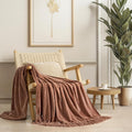 Tasseled Chenille Knit Farmhouse Throw Blanket