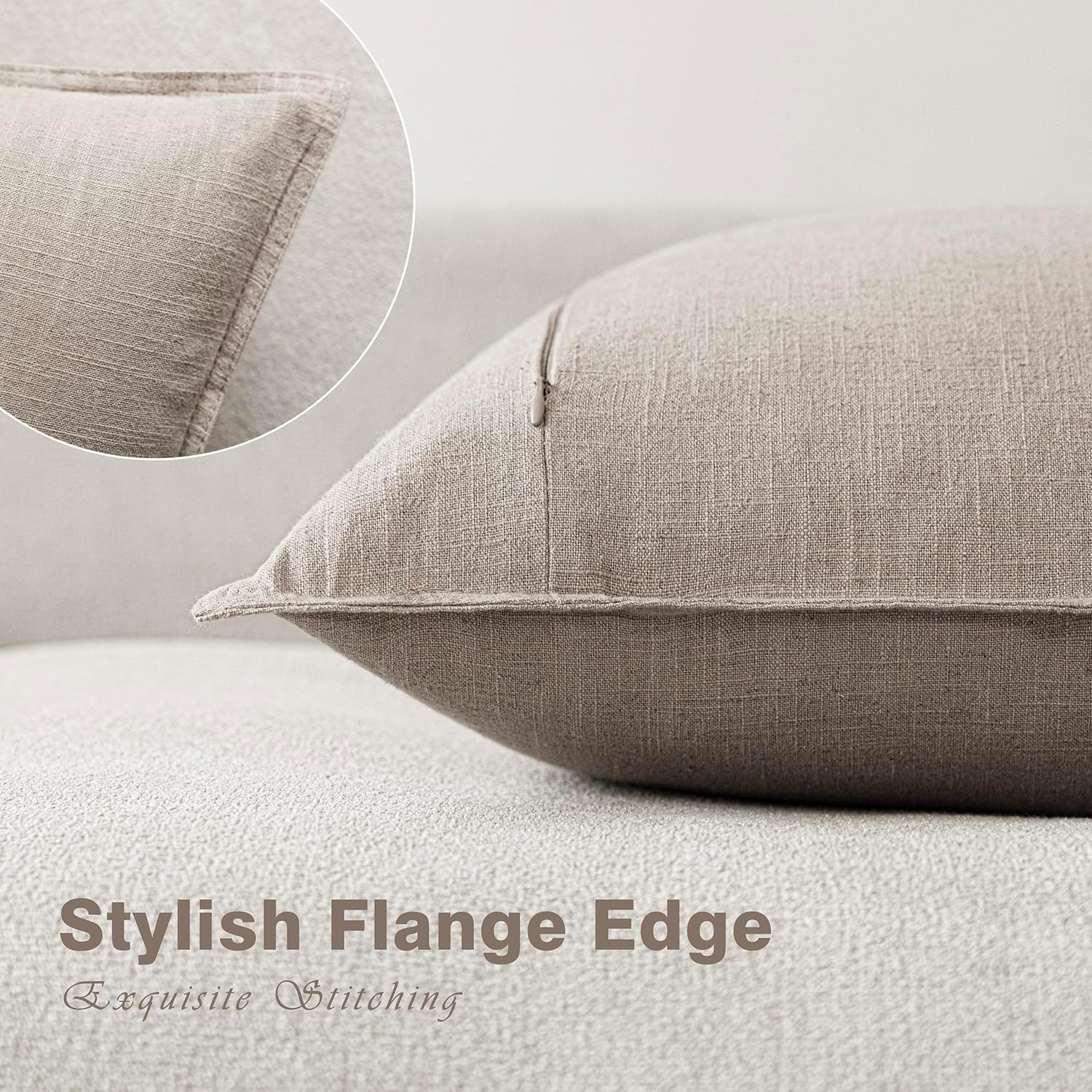 Boho Farmhouse Linen Pillow Covers Set of 2