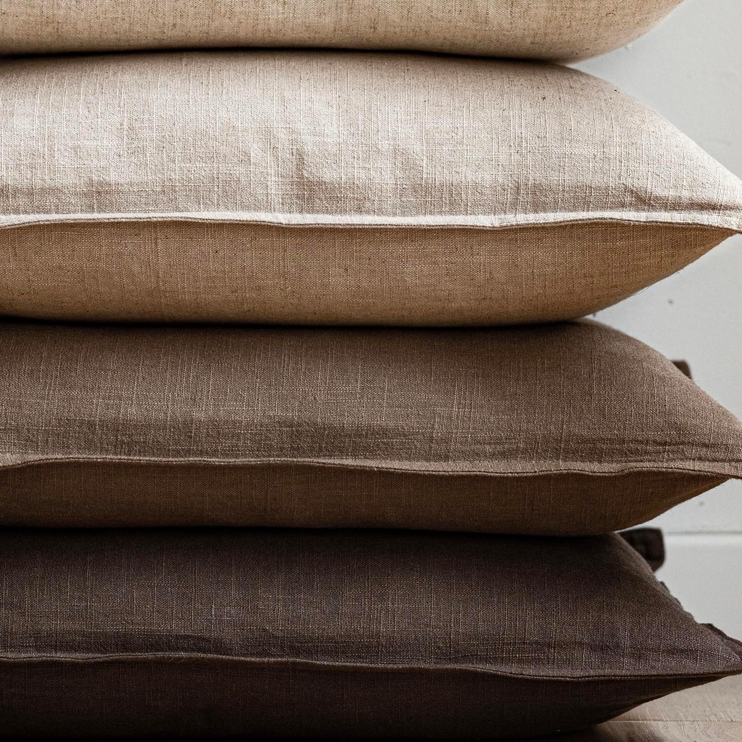 Boho Farmhouse Linen Pillow Covers Set of 2