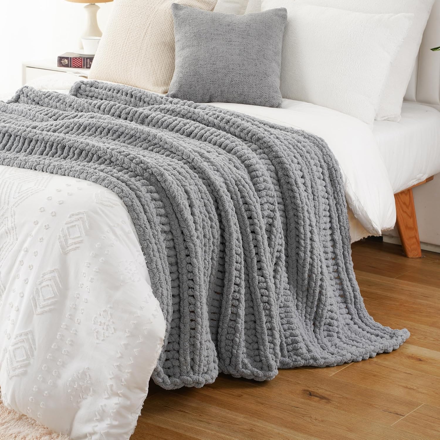 Chunky Knit Chenille Cozy Throw Blanket