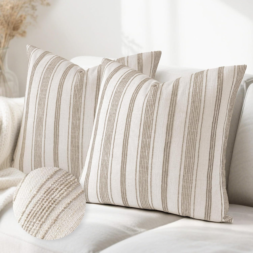 Linen Farmhouse Pillow Covers